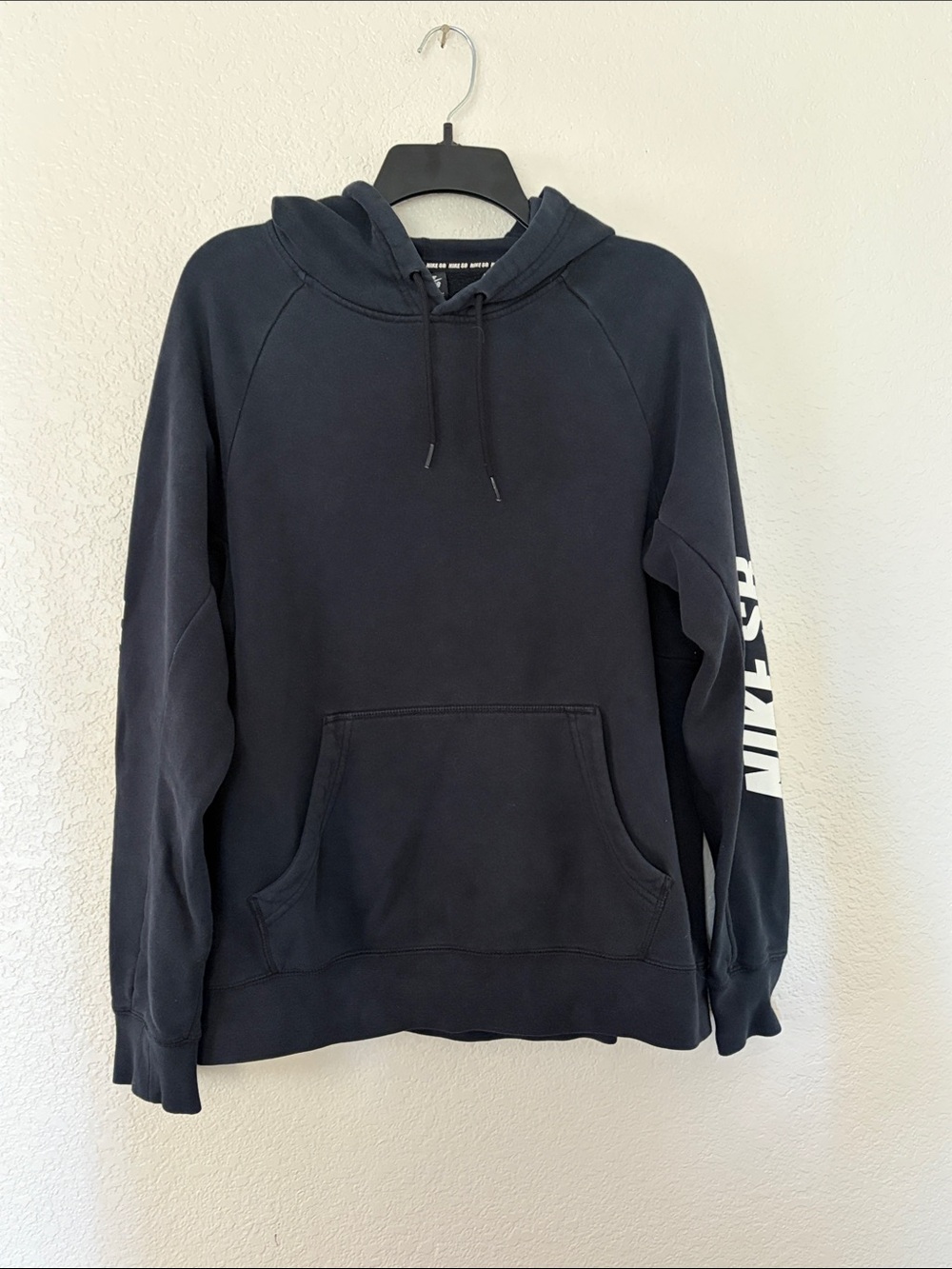 Nike SB Black Pullover Hoodie with White Sleeve Logo